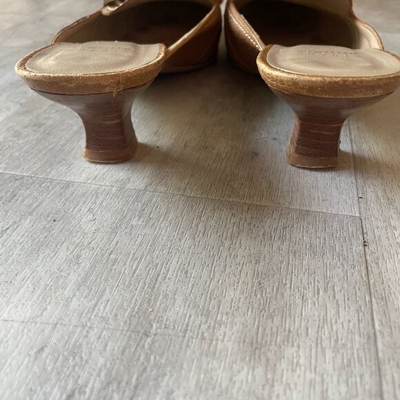 Stuart Weitzman Leather Tan Mules - Picture 7 of 7
